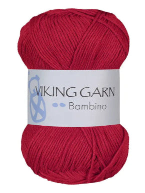 viking garn, banmbino, farge 450 rød