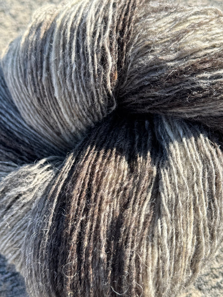 flerfarget merino ull, naturlig brun, 