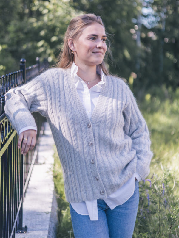 klassisk flettejakke, solberg, velsleull, alva