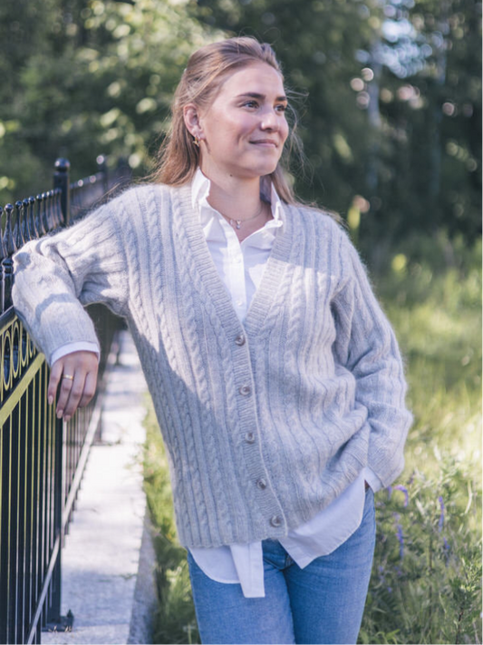 klassisk flettejakke, solberg, velsleull, alva