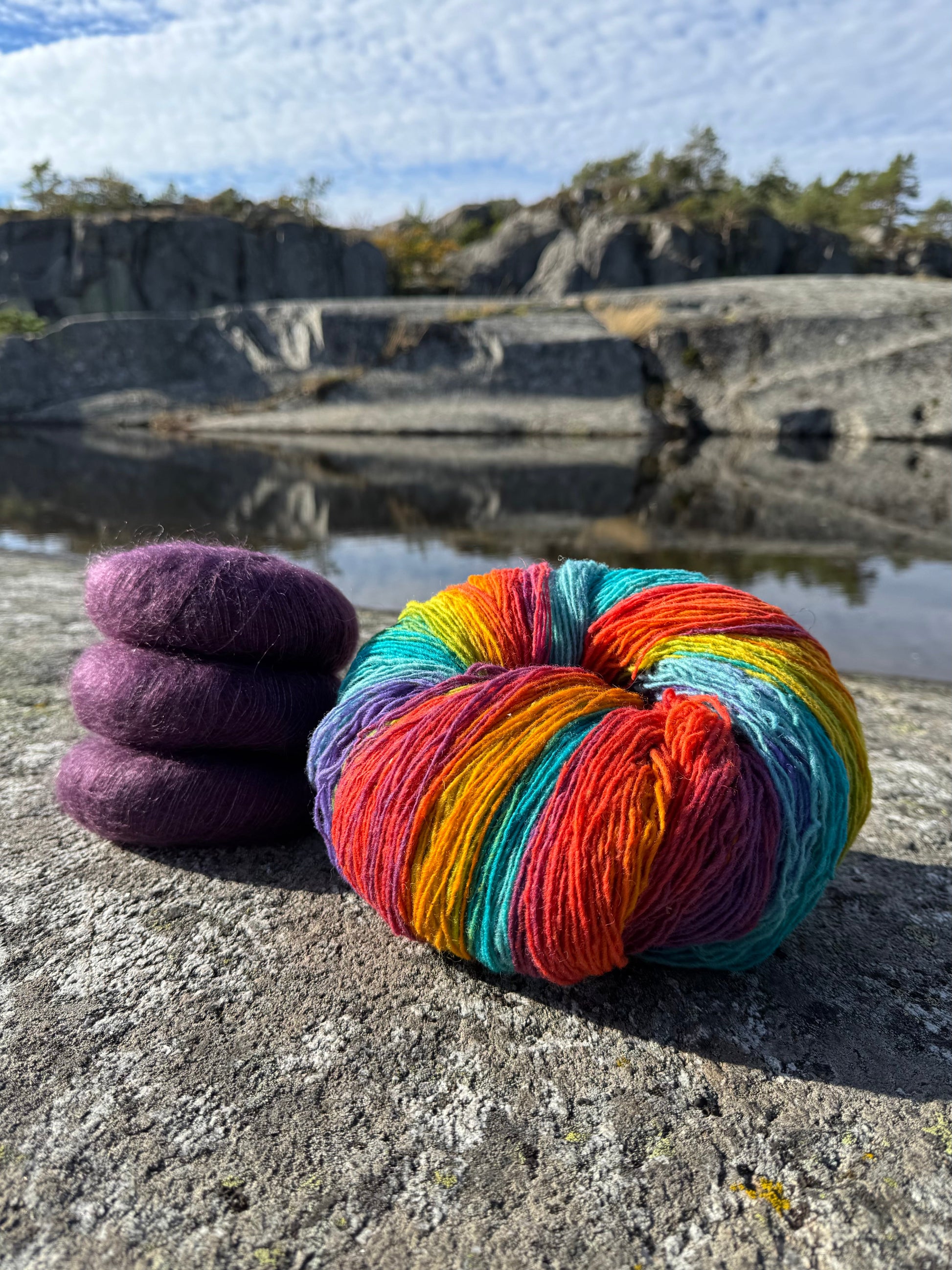 flerfarget ull, tynn silk mohair 