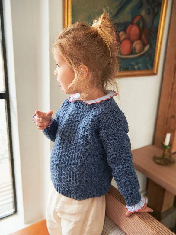 Sandnes garn - Ole genser, garnpakke, jeansblå/ kitt/ sandskjell