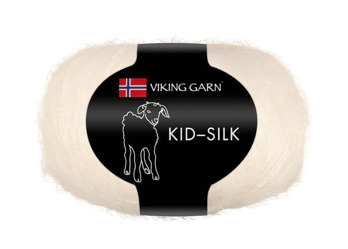 viking garn, kidsilk, hvit, naturhvit, farge 302