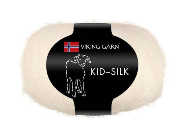 viking garn, kidsilk, hvit, naturhvit, farge 302