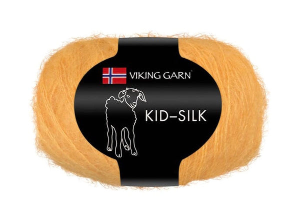 vikinggarn, kid-silk, gul, maisgul, farge 345, salg, mohair, silk mohair