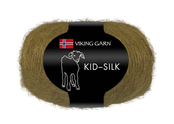 vikinggarn, kid-silk, mohair, grønn, oliven, 333, salg
