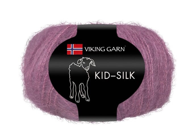 vikinggarn, kid-silk, mohair, stævet lilla, farge 372
