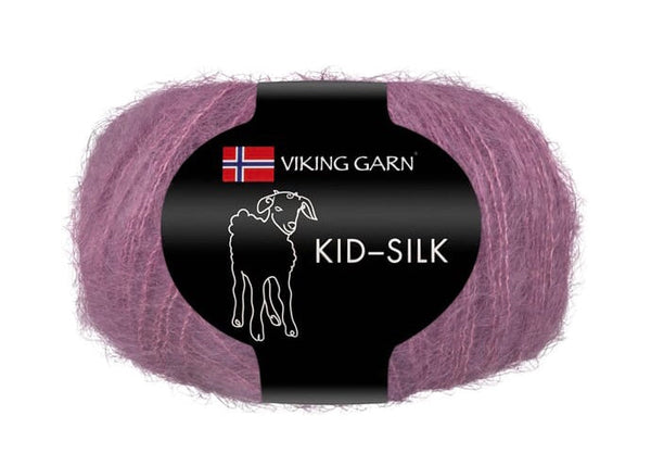 vikinggarn, kid-silk, mohair, stævet lilla, farge 372