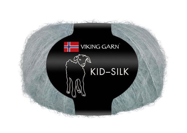 viking garn, kid-silk, støvet petrol 314 salg