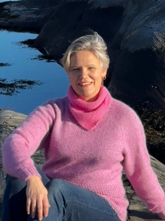 liten trekantsjal i perlemønster i bruk, oppskrit pdf