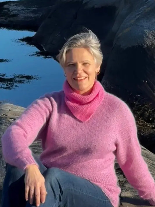 liten sjal i perlemønster oppskrit pdf