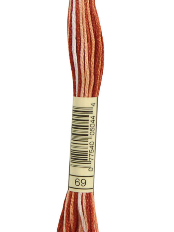 mouline 69, flerfarget, hvit-rosa- rust