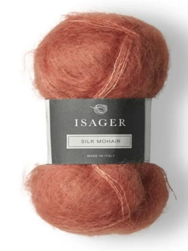 Isager silk mohair farge 28 terracotta