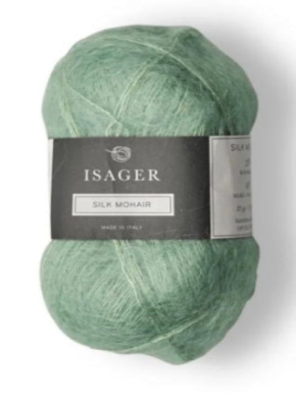 Isager silk mohair farge 67 sjøgrønn