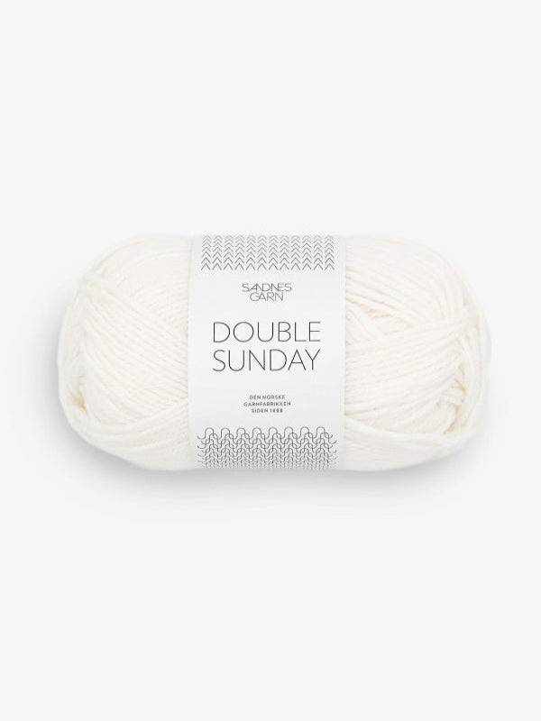 Sandnes Garn Double Sunday True White 1001 Hvit