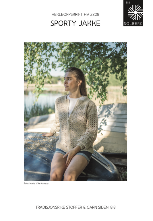 Solberg spinderi- Sporty jakke, oppskrift PDF
